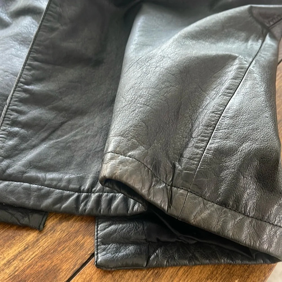 VTG Jacqueline Ferrar Maxi trench Coat long black Leather 90's lined Small - Picture 17 of 17